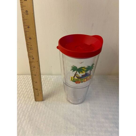 Red Tervis license  cup 24 Oz to chill parrot hammock with red lid - Picture 1 of 3